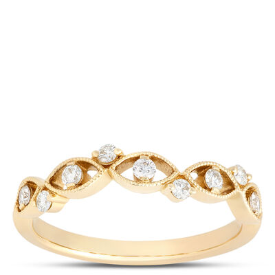 Classic Stackable Round Diamond Ring, &frac14; Carat Total Weight, 14K Yellow Gold