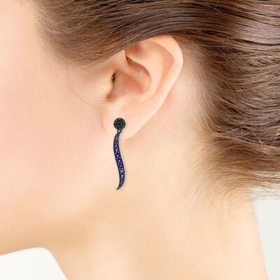 Lisa Bridge Amethyst & Black Sapphire Earrings