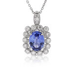 Sapphire & Diamond Necklace 14K
