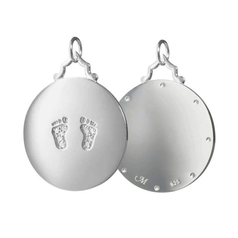 Monica Rich Kosann Baby Feet Charm with Sapphires, Sterling Silver image number 1