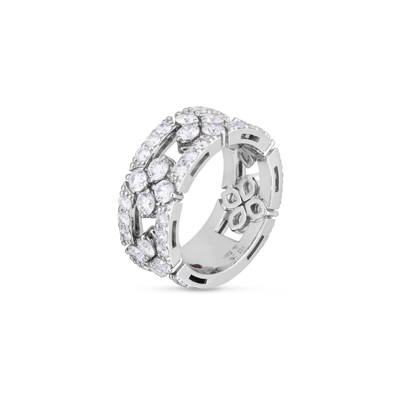 Roberto Coin 18K White Gold Love In Verona Diamond Open Frame Pave Ring image number 1