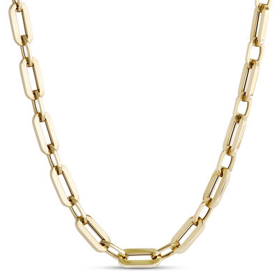 Toscano 18-Inch Paperclip Link Necklace, 14K Yellow Gold