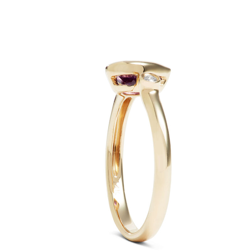 Pear Shaped Amethyst Open Ring, 14K Yellow Gold image number 1