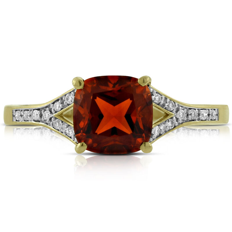 Madeira Citrine & Diamond Ring 14K image number 1