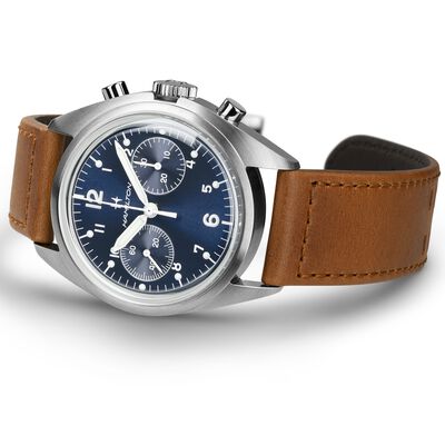 Hamilton Khaki Aviation Pilot Pioneer Mechanical Chrono Blue Dial Watch,  40mm