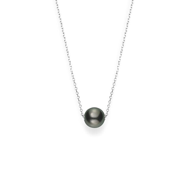 Mikimoto Black South Sea Cultured Pearl Necklace 18K