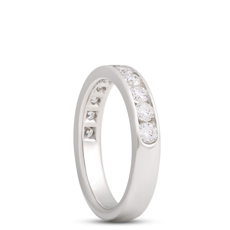Platinum Band With Round Diamonds image number 1