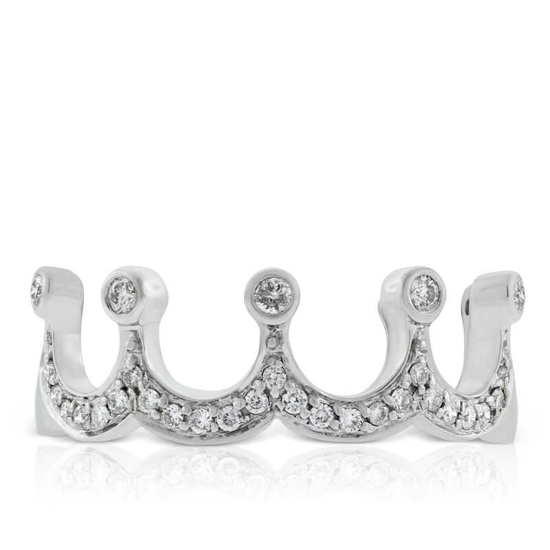 Diamond Crown Ring 14K image number 3