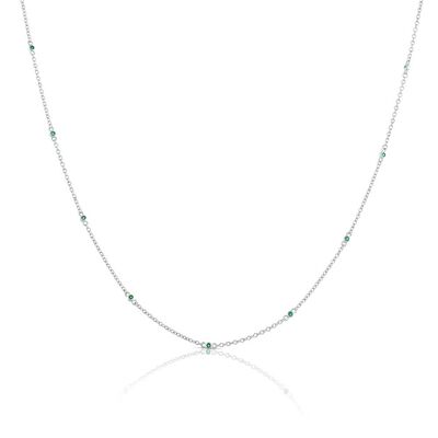 Bezel Set Emerald Necklace 14K