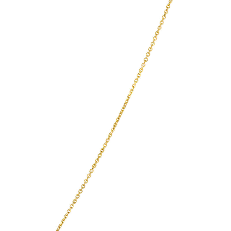 Round Sapphire Diamond Halo Pendant Necklace, 14K Yellow Gold image number 3