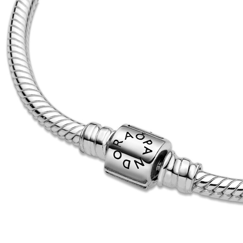 Pandora Moments Barrel Clasp Snake Chain Bracelet image number 2