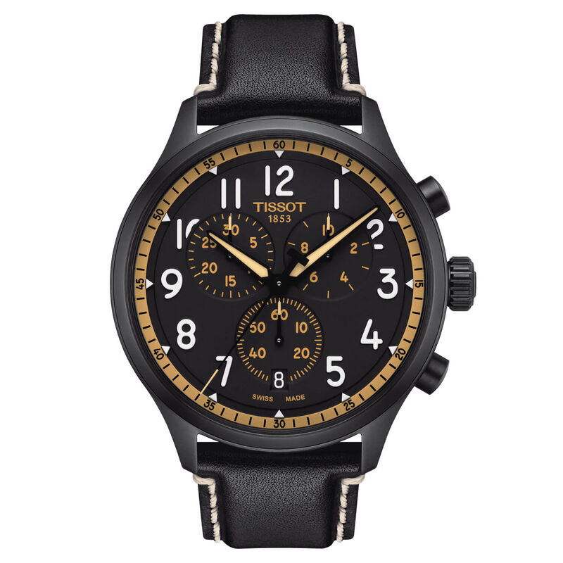 Tissot Chrono XL Vintage Black & Yellow Quartz Watch, 45mm image number 1