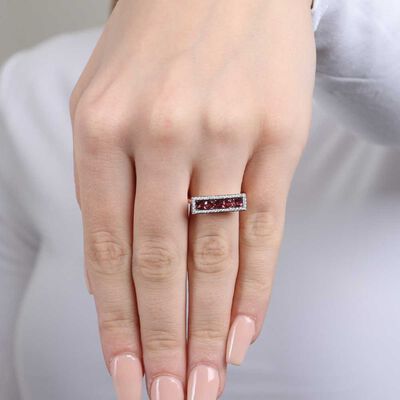 Rose Gold Pink Tourmaline & Diamond Rectangle Ring 14K