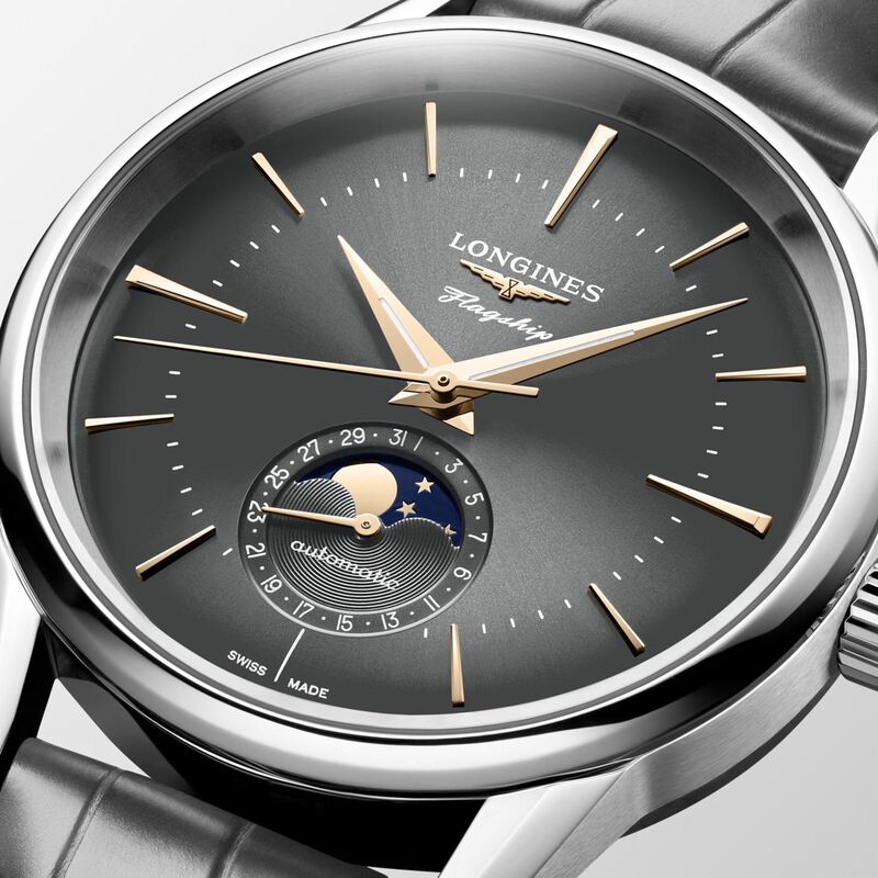 Longines Flagship Heritage Moonphase Anthracite Dial Color, 38.5mm image number 3