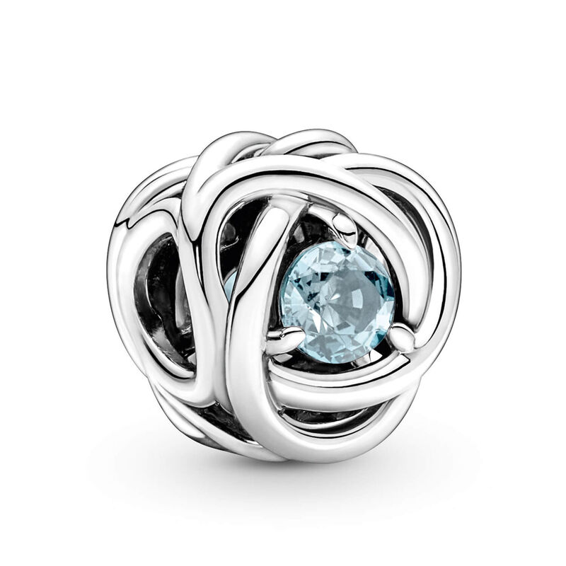 Pandora Sea Aqua Blue Crystal Eternity Circle Charm image number 1