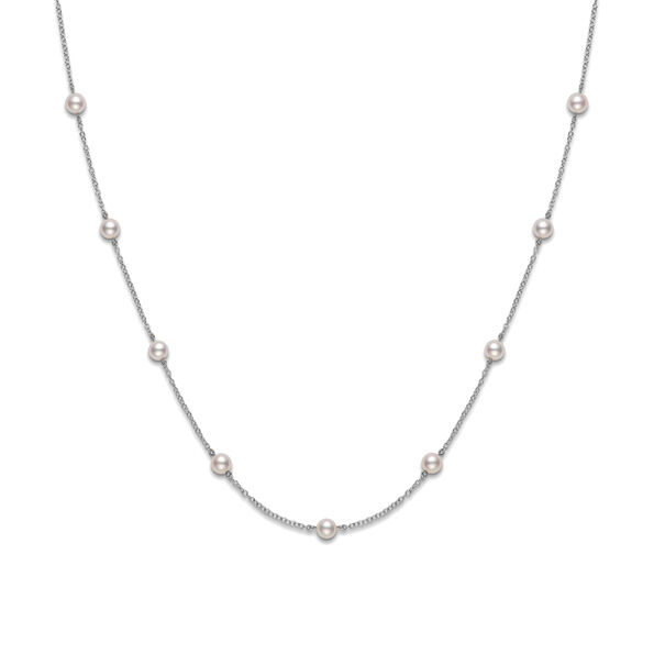 Mikimoto 18 Inch Akoya Pearl Necklace in 18K White Gold
