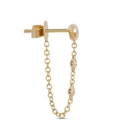 Diamond Earrings, 14k Yellow Gold
