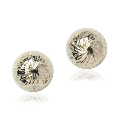 Brite Cut Studs, 14K White Gold