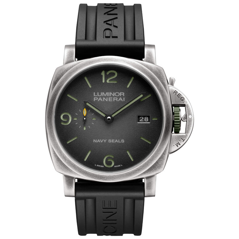 Panerai Luminor Marina Navy Seals Watch Anthracite Dial Black Rubber Strap, 44mm image number 0