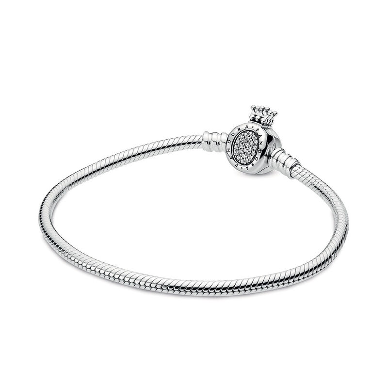 Pandora Moments Pandora Crown O & Snake Chain CZ Bracelet image number 1
