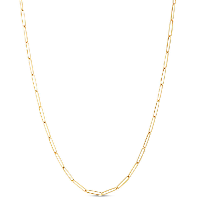 Paperclip Chain Necklace 14K, 24" image number 0
