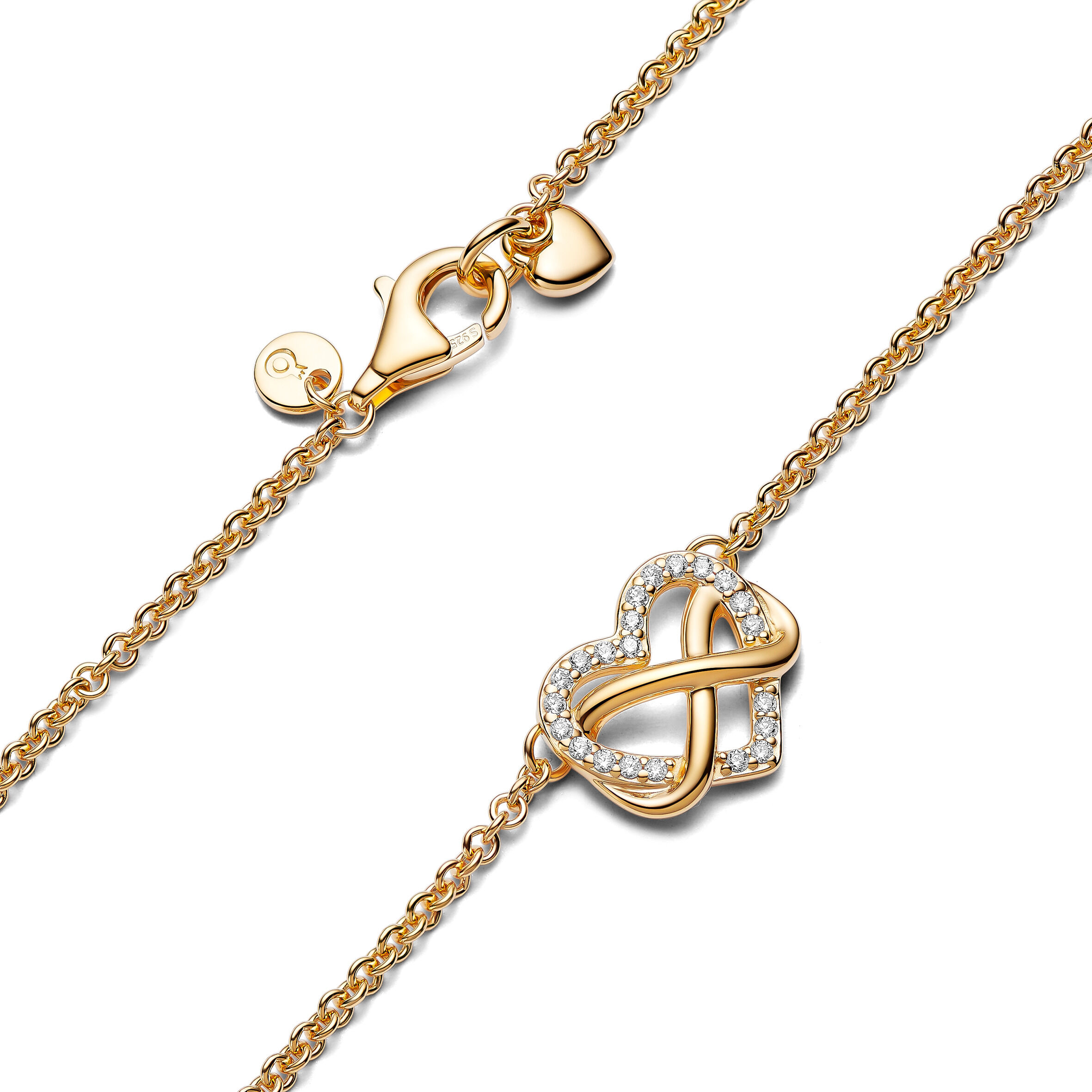 PANDORA パンドラ Infinity Heart Necklace Pandora Sparkling Infinity Heart Collier Necklace Not applicable