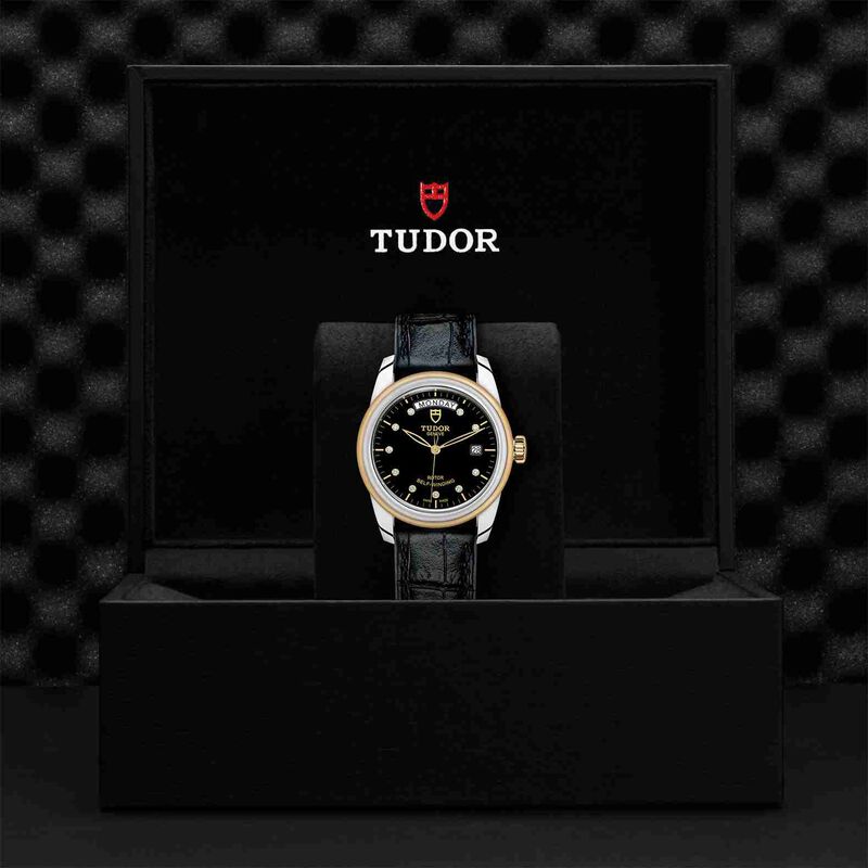 TUDOR Glamour Date+Day Watch Steel Case Black Dial with Diamonds, 39mm image number 1