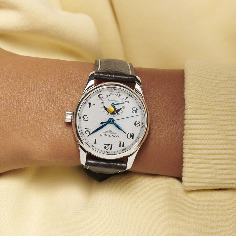Longines Master Collection Moonphase Silver Dial Watch, 34mm image number 4