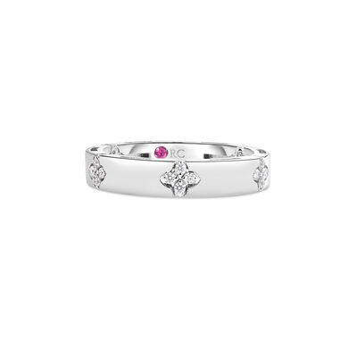 Roberto Coin 18K White Gold Love In Verona Diamond Ring Size 6.5