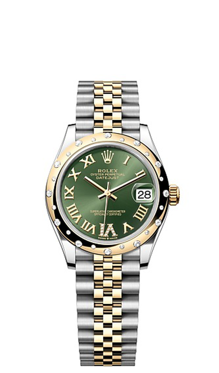 Rolex Datejust 31 Datejust Oyster, 31 mm, Oystersteel, yellow gold and diamonds - M278343RBR-0016 at Ben Bridge