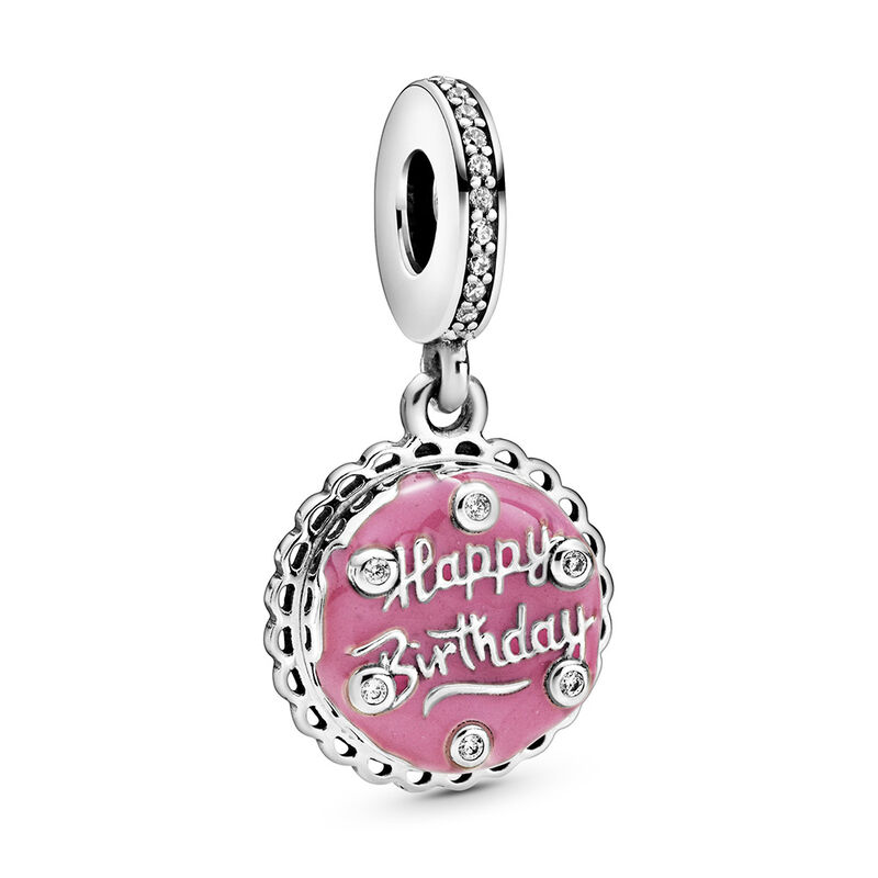Pandora Pink Birthday Cake Enamel & CZ Dangle Charm image number 0