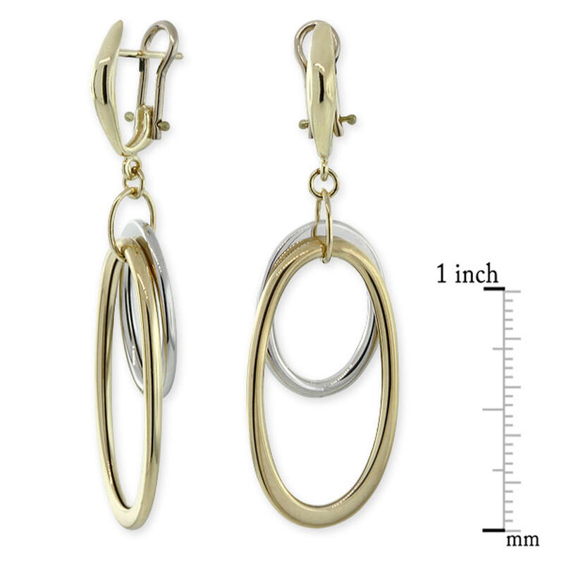 Toscano Two-Tone Oval Drop Earrings 14K image number 1