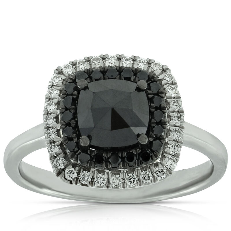 Rose Cut Black Diamond Ring 14K image number 0
