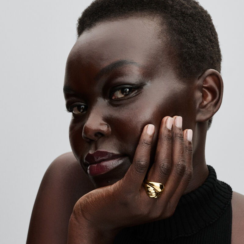 Pandora Rippled Stacking Rings image number 2