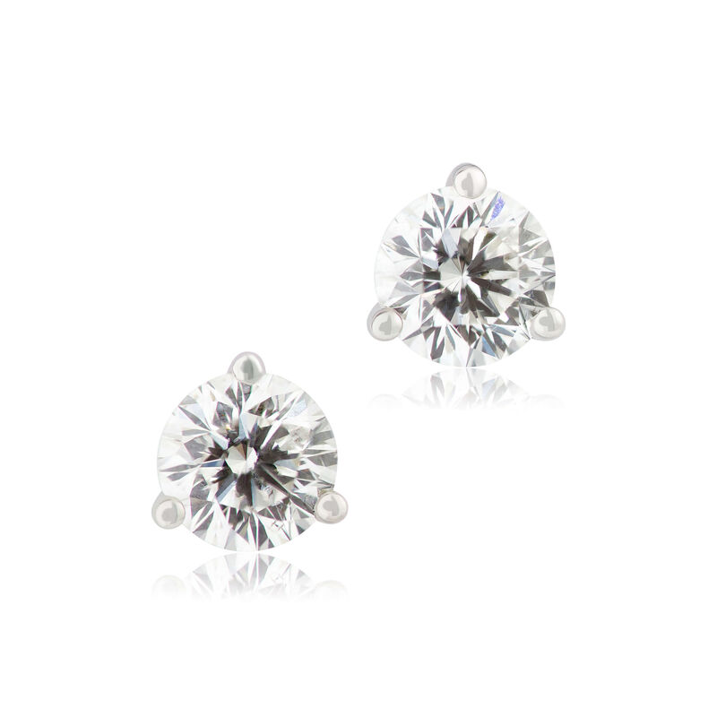 Ben Bridge Signature Diamond Stud Earrings 18K, 1 ctw. image number 0