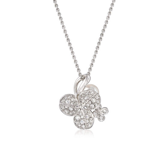 Mikimoto Fortune Leaves Akoya Pearl & Diamond Necklace 18K, 5.2mm