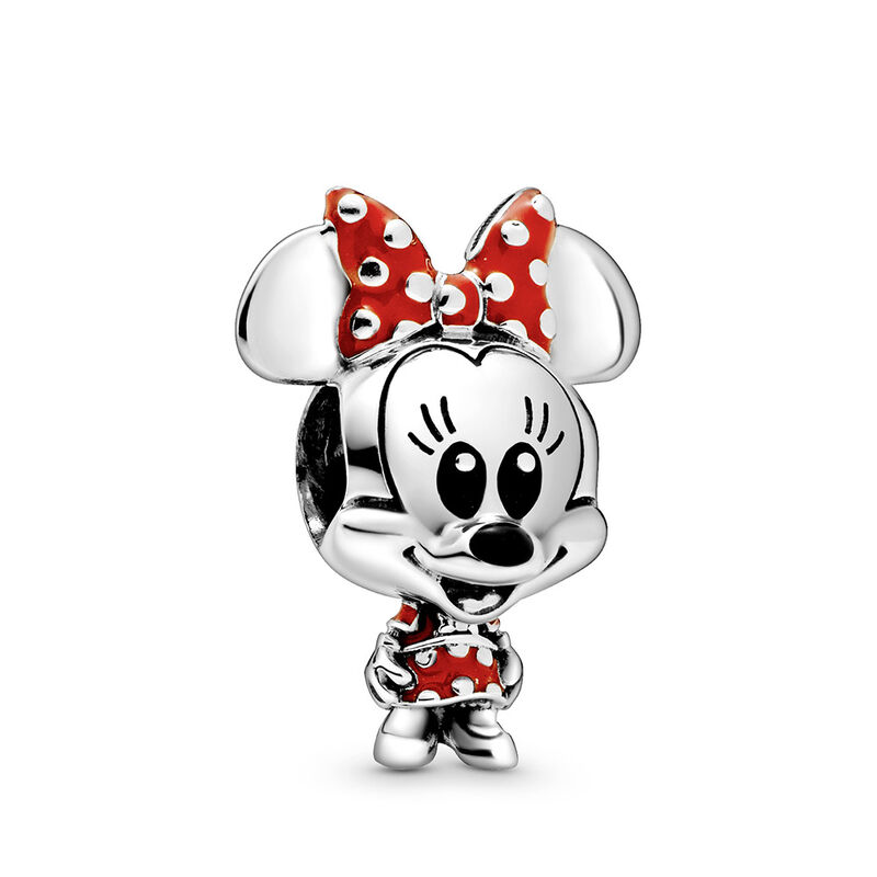 Pandora Disney Minnie Mouse Dotted Dress & Bow Enamel Charm image number 1