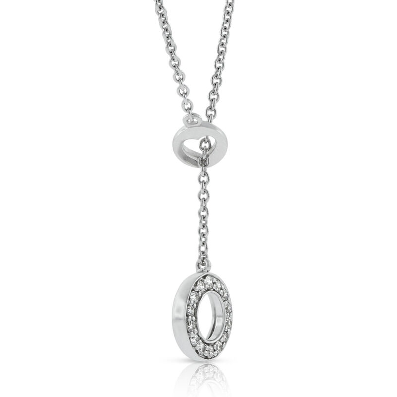 Diamond Circle Lariat Necklace 14K