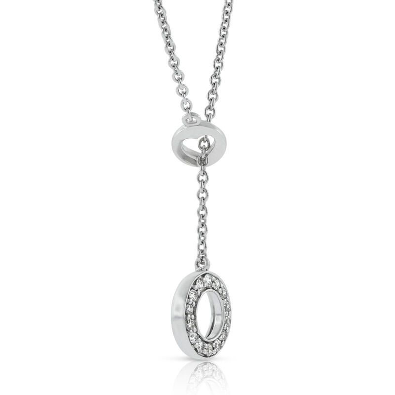Diamond Circle Lariat Necklace 14K image number 2