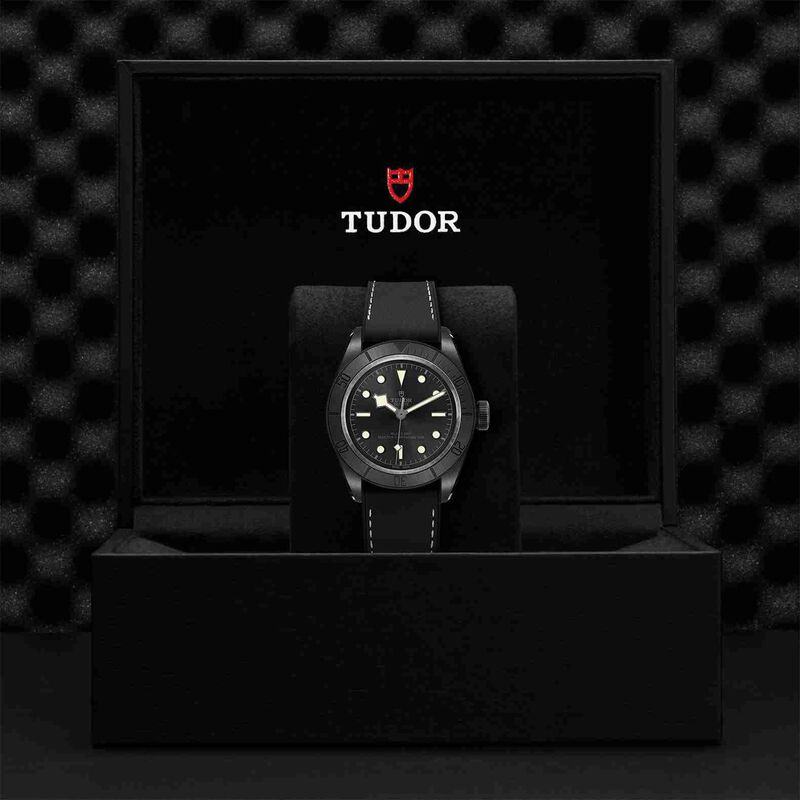 TUDOR Black Bay Watch Ceramic Case Black Dial Leather And Rubber Strap, 41mm image number 2