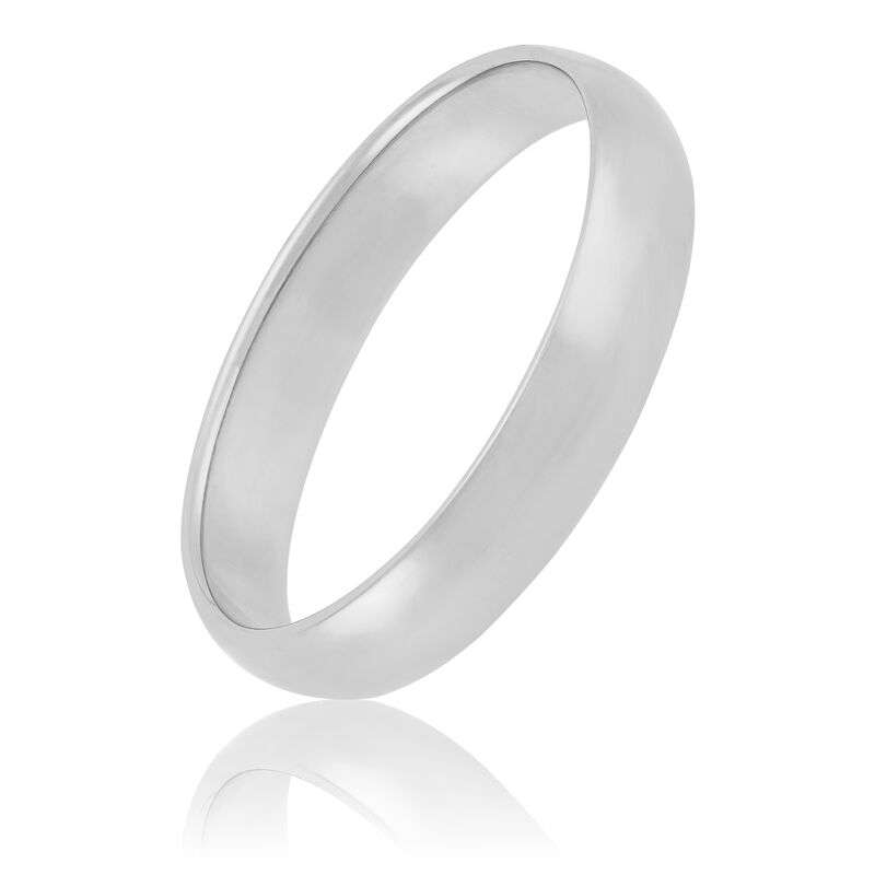 White Gold Polished Rounded 4mm Band 18K image number 0