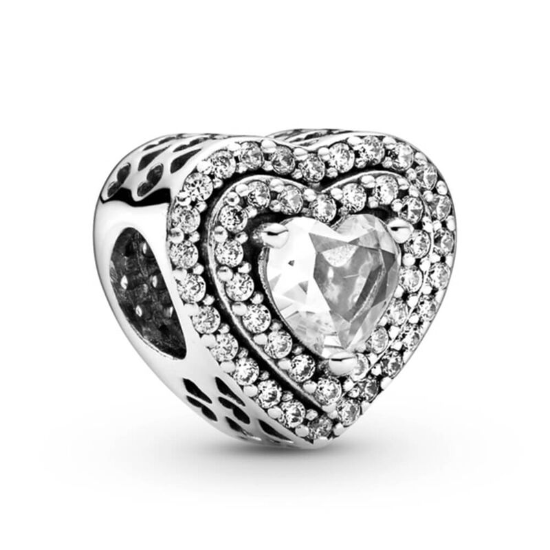 Pandora Sparkling Leveled Hearts CZ Charm image number 1