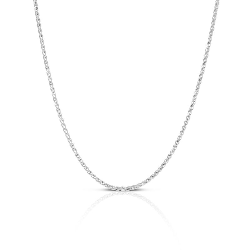 Round Wheat Chain in Silver, 24" image number 0