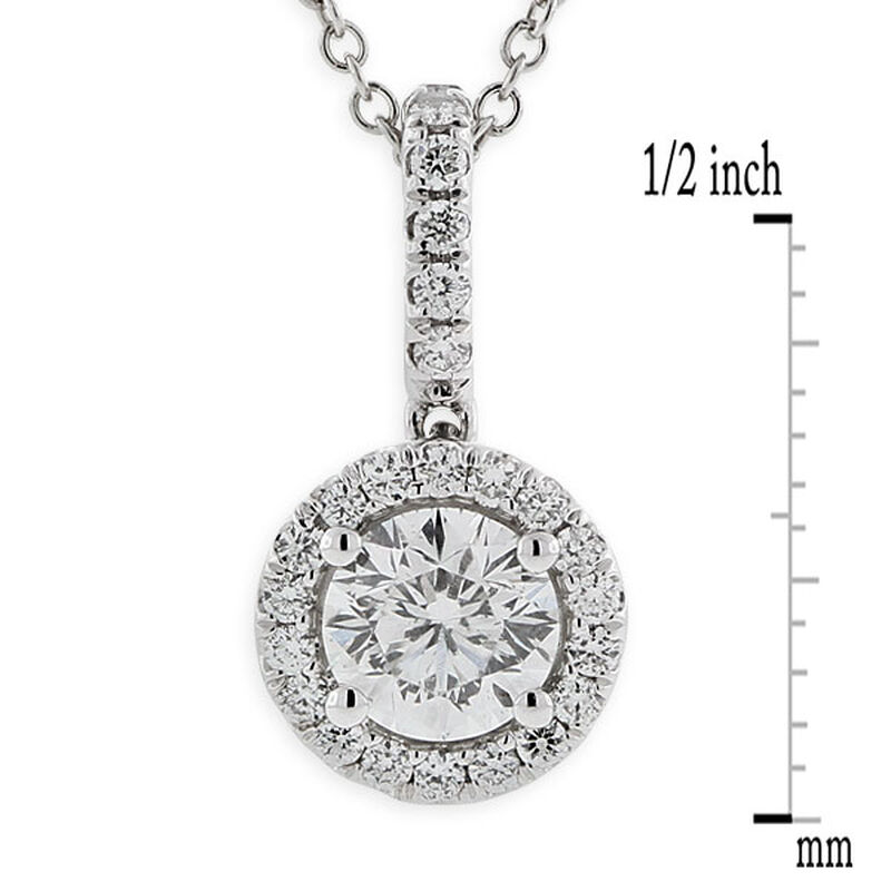 Ben Bridge Signature Diamond Halo Necklace 18K, 1/2 ct. image number 4