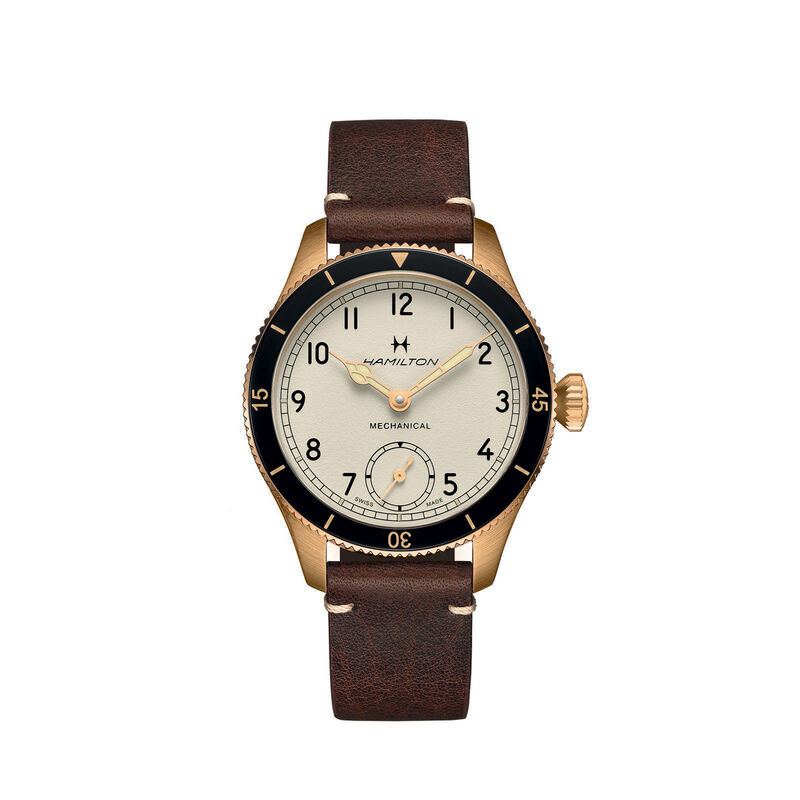 Hamilton Khaki Aviation Pilot Pioneer Mechanical Bronze White Dial Watch, 43mm image number 0