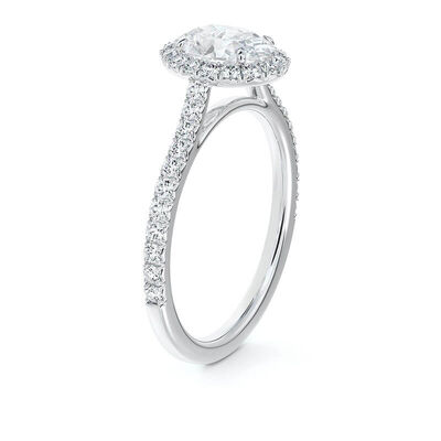 De Beers Forevermark Oval Diamond Halo Engagement Ring 18K
