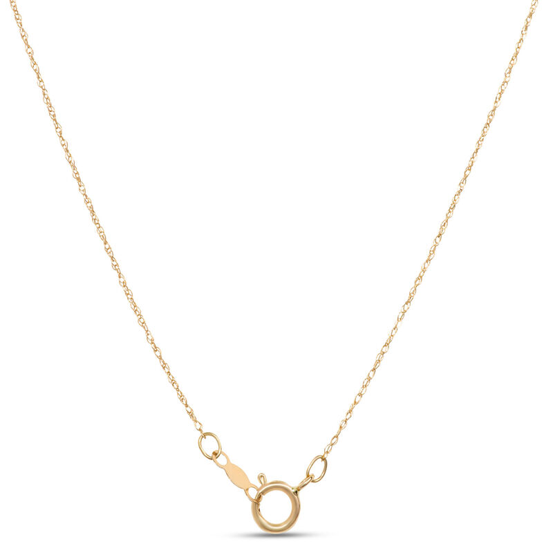 Round Aquamarine Pendant Necklace, 14K Yellow Gold image number 2