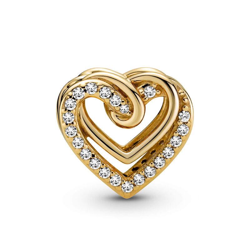 Pandora Sparkling CZ Entwined Hearts Charm image number 2