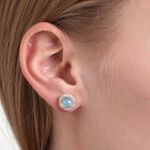 Opal & Diamond Stud Earrings 14K