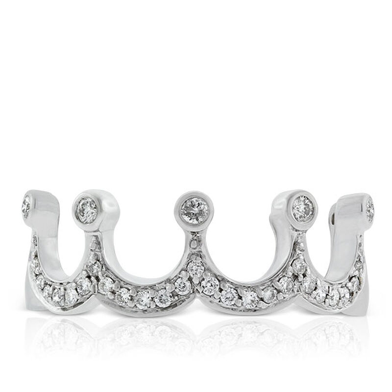 Diamond Crown Ring 14K image number 5